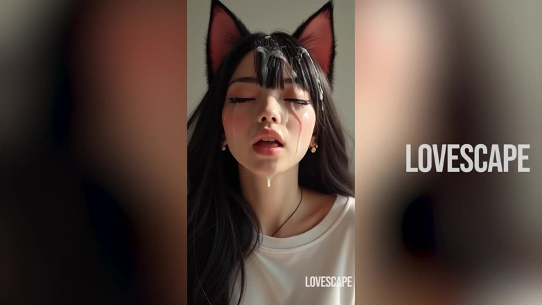 Lovescape: 침실에서 큰 소리로 신음하고 큰 사정으로 끝을 구걸하는 발정난 Catgirl