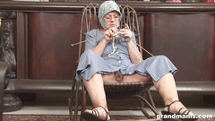 Grandmams: Knitting granny gets fucked hardcore