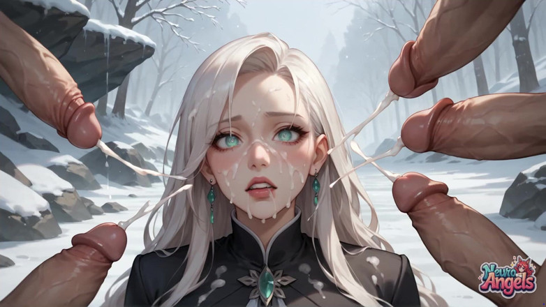 NeuroAngels: Orgasme pancutan mani snowy snowy awek sekolah dengan susu beku