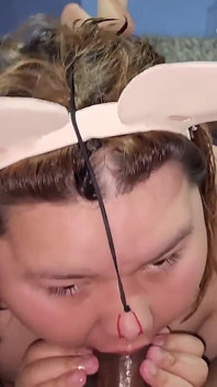 This Pig Is Humiliated with a Face Fuck by Her Owner