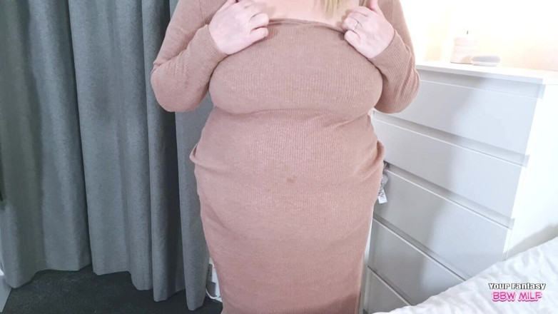BBW_Wife: Tante toket besar dengan gaun ketatnya (rekaman seks fetish fetish tante...