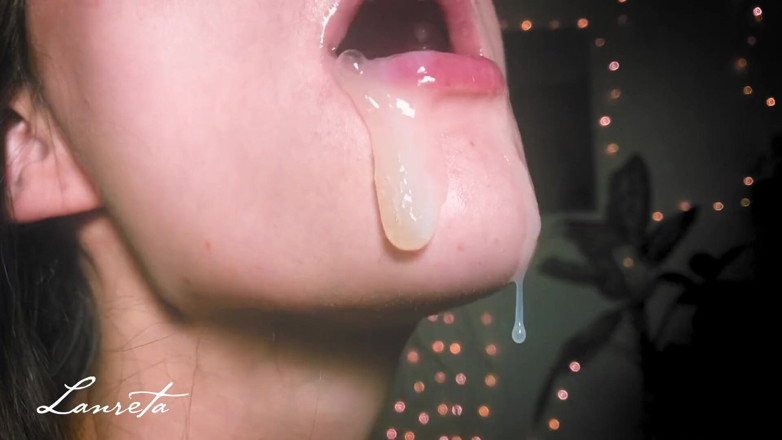 Lanreta: Enthusiastic close up blowjob w/ throbbing cum in mouth - pulsating...