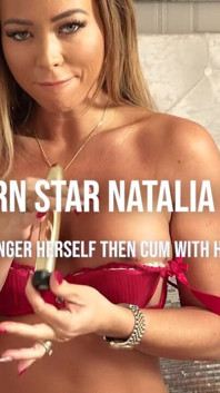 Stunning Porn Star Natalia Forrest's Gold Vibrator to Orgasm.!