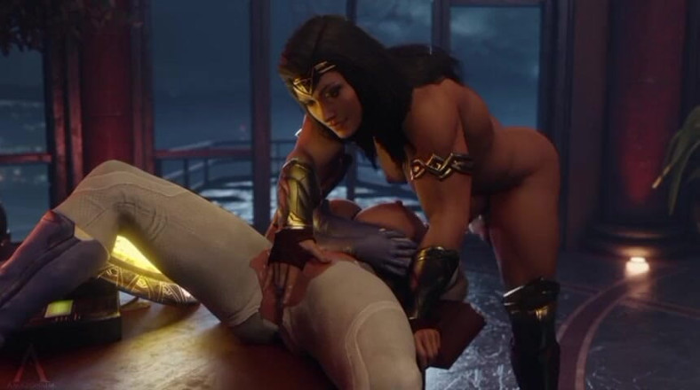 Divide XXX: Amazonium3d - Wonder Woman X Super Girl Love Exercise