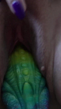 La continuazione della piccola Impressione, con il mio dildo drago colorato.