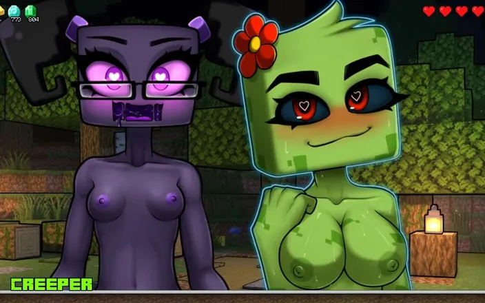 LoveSkySan69Real: Minecraft Horny Craft - Part 64 Threesome Finale Endergirl and Creeper!! by...