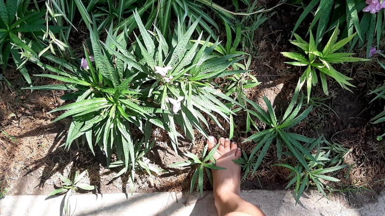 Fetish intimmedia: Milf con sexy piedi forti all'aperto