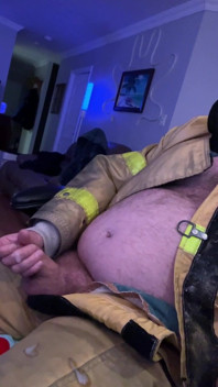 Quick Cum in Firefighter Gear