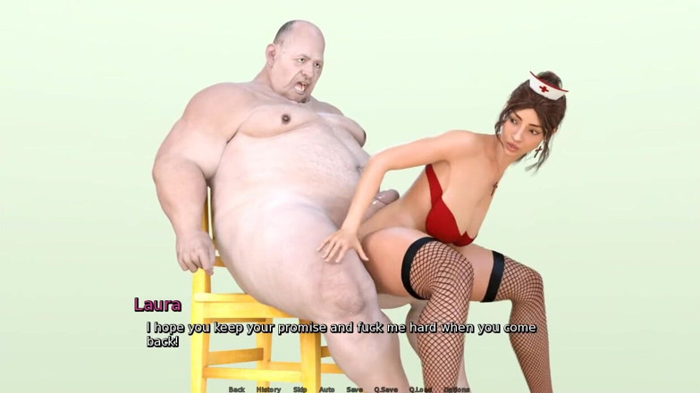 XXX Games Bunk: Laura Lustful Secret -gameplay - Dream - Laura în Asistentă medicală sex în costum cu...