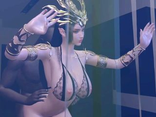 X Hentai: Королева Медуза трахає сусіда з великим чорним членом, частина 02 - 3d анімація 262