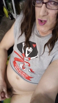 Cute Sissy Jerks off in the Home Office