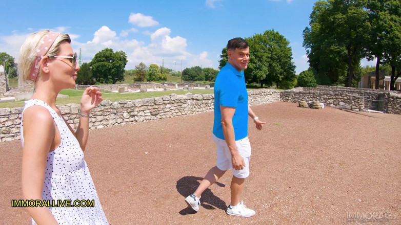 Immoral Family: Busty blonde step mom goes to the roman ruins with...