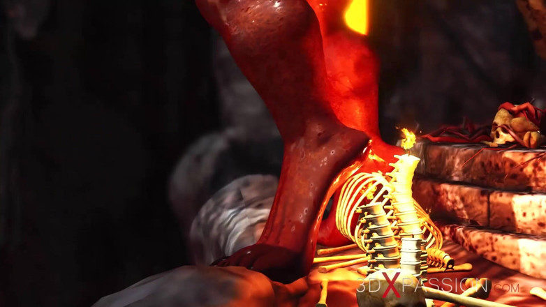 3dxpassion: Inferno. Žhavý sex v pekle. Ďábel tvrdě šuká mladou sexy otrokyně