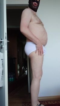 New White Underpants with Fine Rib and Opening