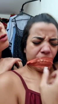 Hands Over Mouth Lesbian Domination Top Babes