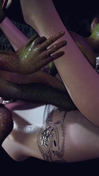 3D BBW Asian MILF Have First Time Threesome Sex with Monster