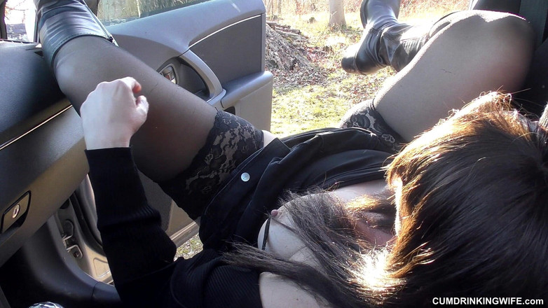 Cumdrinking Wife: Strangers Breed Me at the Forest Road 2