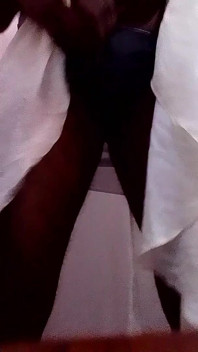 Black Panty Boy Puts Lotion on