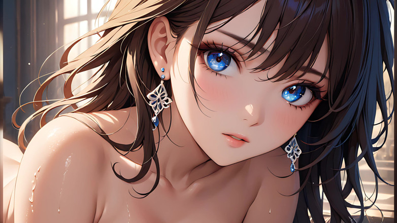 LustRender: Nagie piękno z oczami odbijającymi żywe malowane płótno - artystyczny pokaz slajdów...