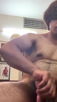 Desi Twink Boy Wank His Hard Big Cock and Eat His Cum
