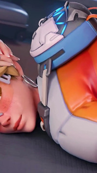 Tracer Overwatch - 大屁股金发女郎渴望大黑屌，粗暴深喉和肛交内射