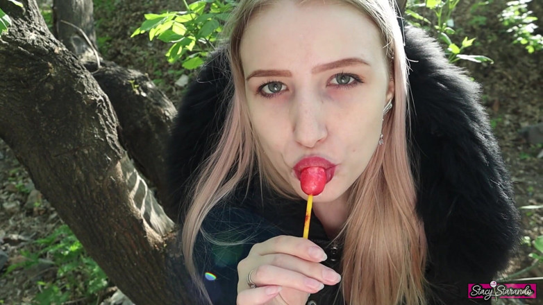 Stacy Starando: Young Girl Gives a Blowjob to Her Friend in a...