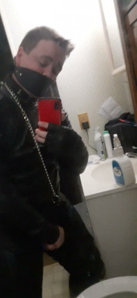 Leather Biker Jerking off in Leather Suit