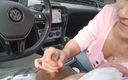 Street bitch milf: Public Bitch Quick Blowing Stranger in Car on Parking with...