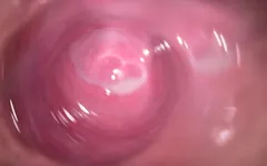 Camera deep inside Mia's tiny creamy vagina