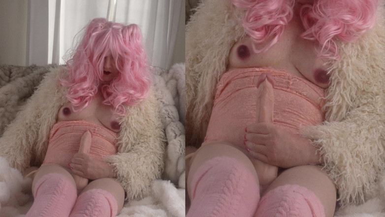 Trans fur bitch: Kızıl saçlı transfur kaltak çok boşalıyor