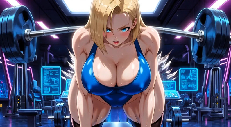 Stories&Anime: Android 18 hentai fitnessstudio necken - große titten hüpfen riesigen arsch, dirtytalk