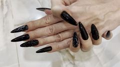 Long Black Nails, Long Fingers and Hands Worship