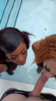 2 Big Booty Ebonys Take 1 Big White Cock