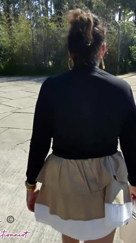 Outdoor Mini Skirt No Pantie with Anal Plug