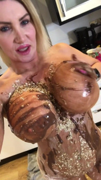 34JJ fake tits and ass messy food play