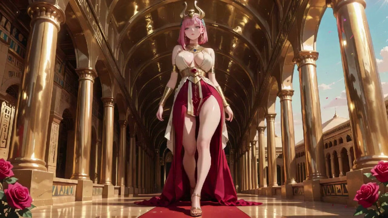 Tay Swift X: Inside the Golden Egyptian Temple, She Kneels in Her Red...