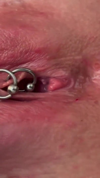 Pee Very Strong Stream From My Pierced Pussy and My Hands in