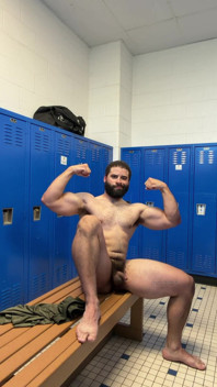 Muscle Cub in Locker Room