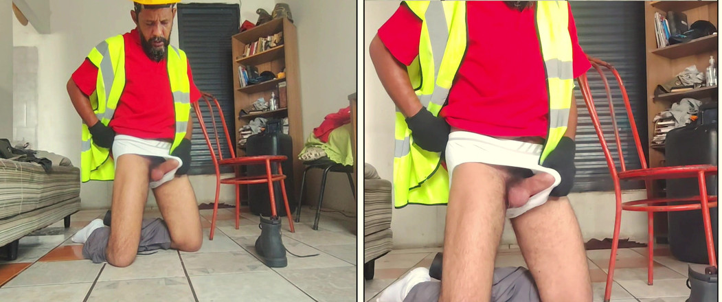 Stink HairyMale: Sous-vêtements blancs - Ouvrier (caméra double)