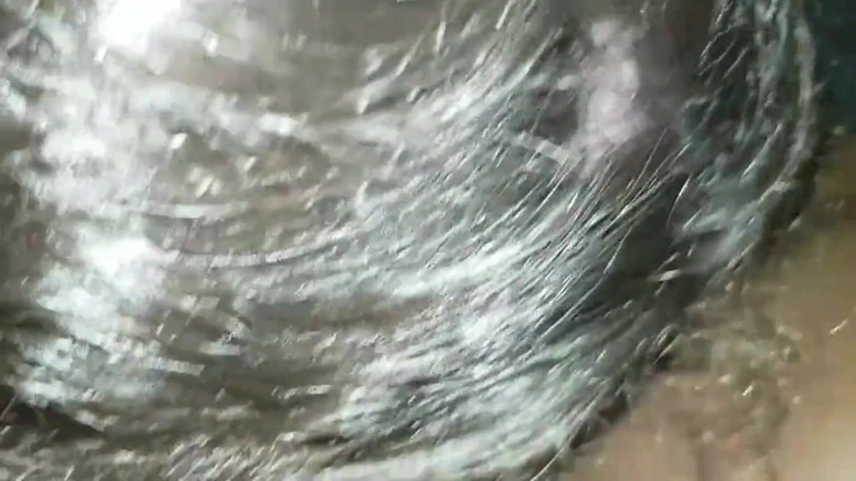 Real homemade BBW BBC porn: YoungEnglishBbw sucking BBC Nata4sex pushing his hard cock back of...