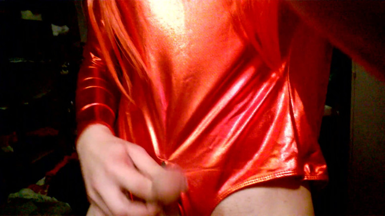 Dildo Man and Cross Hard Sex: Milena cross with red bodysuit