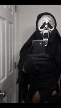 Stroking This Thick Black Cock in Full Scream Cosplay
