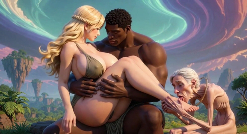Anime Hentai: 90 saal ki naani pairon vaali gulaam - kaale aadmi ki...