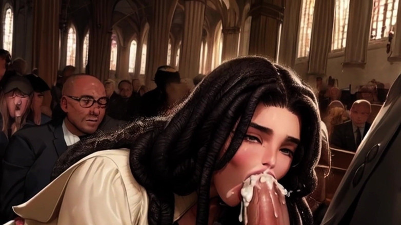 Spicy Toons: Sexy frau spielt weiter mit meinem schwanz in der kirche ....