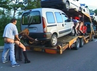 European Classics: Sluts plowed in car in foursome