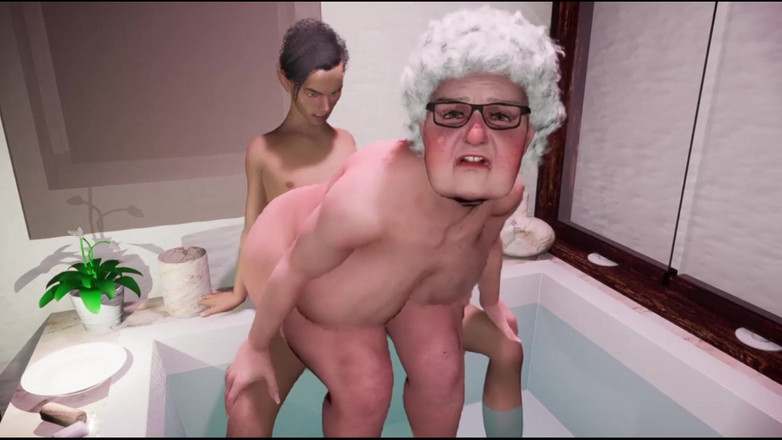 denisporco animation: Grassa Nonna Di 80 Anni Scopa Giovane Uomo Di 23