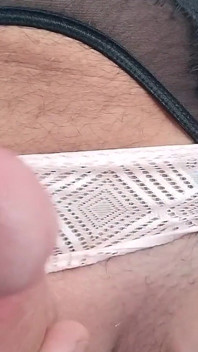 Crossdresser Tease in Mini Skirt Bra and Panties Stockings and Masturbates