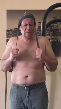 Fit Old Man Masturbating After Workout