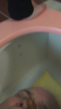 Toilet Trash for Pedicures and Spit - Madame Carla Degrades Her Old Slave as A Pedicure Slave and Spitton