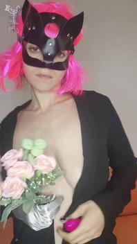 Feel My Excitement with My Kitty Mask and Natural Tits